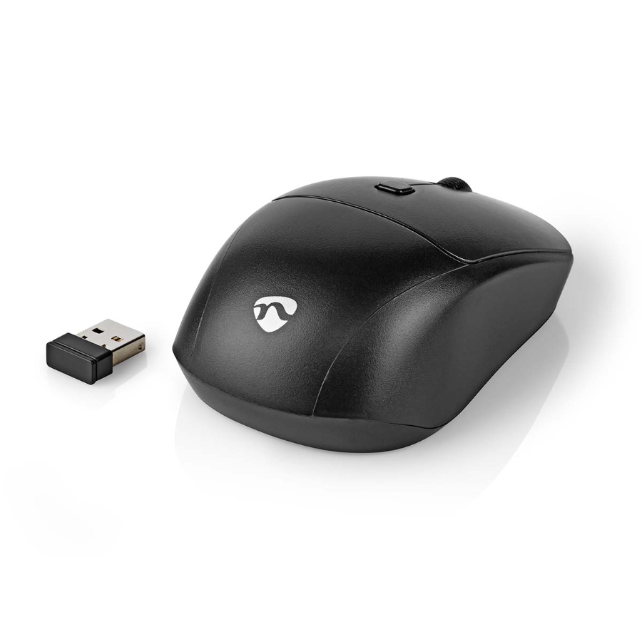 Nedis KBMCW100BKUS Maus und Tastatur-Set Wireless QWERTY | US!! Maus- und Tastaturverbindung: USB | 800 / 1200 / 1600 dpi | 