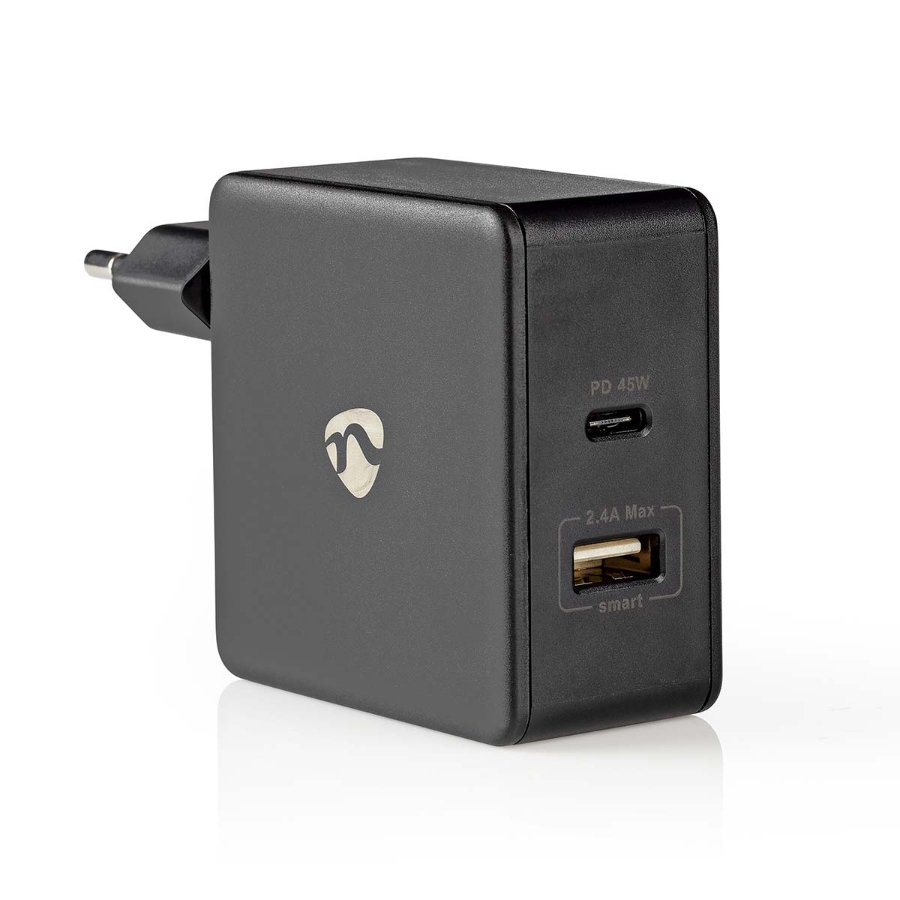Nedis WCPD45W100BK Netzladegerät 57 W | Schnellladefunktion | 2.25 A / 2.4 / 3.0 A |