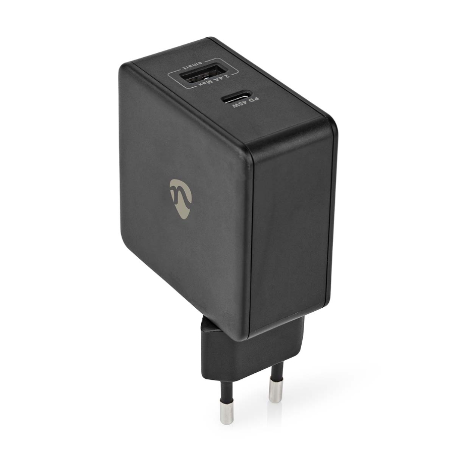 Nedis WCPD45W100BK Netzladegerät 57 W | Schnellladefunktion | 2.25 A / 2.4 / 3.0 A |