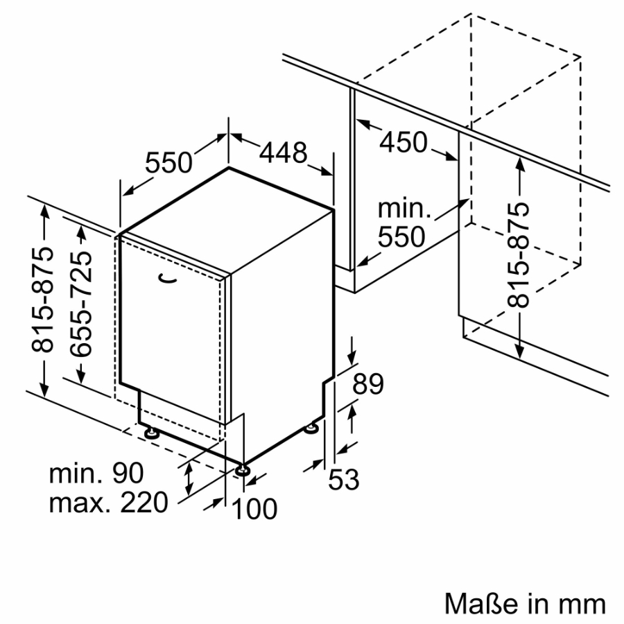 Bosch SPV6YMX08E Geschirrspüler Einbau vollintegriert mit  Besteckschublade 45 cm