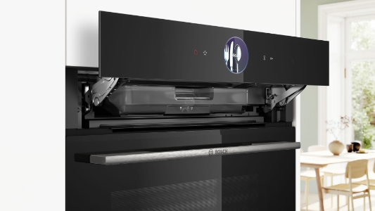Bosch HRG7764B1 Einbau-Backofen mit Dampfunterstützung Schwarz 