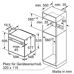Bosch HRG7764B1 Einbau-Backofen mit Dampfunterstützung Schwarz 