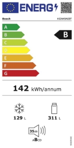 Bosch KGN49AIBT Kühl-/Gefrierkombination Stand Edelstahl-Grau,NoFrost,VitaFresh