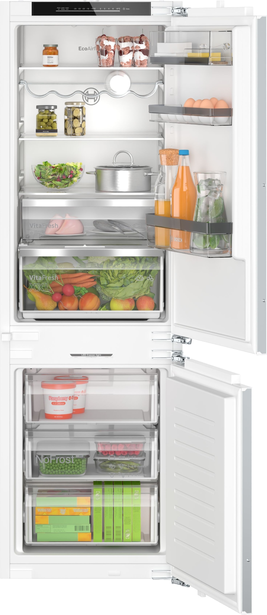 Bosch KIN86ADD0 Einbau-Kühl-Gefrier-Kombi, 178 cm Nische,  Flachscharnier mit Softeinzug, NoFrost