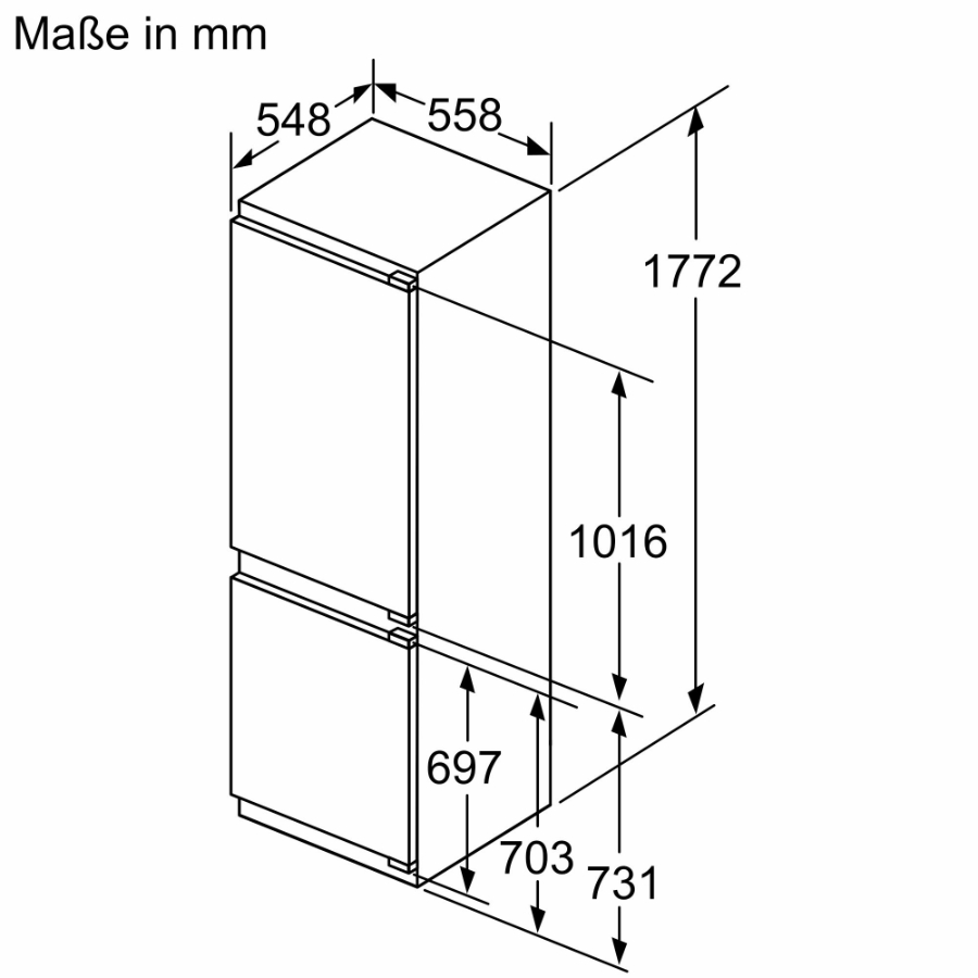 Bosch KIN86ADD0 Einbau-Kühl-Gefrier-Kombi, 178 cm Nische,  Flachscharnier mit Softeinzug, NoFrost