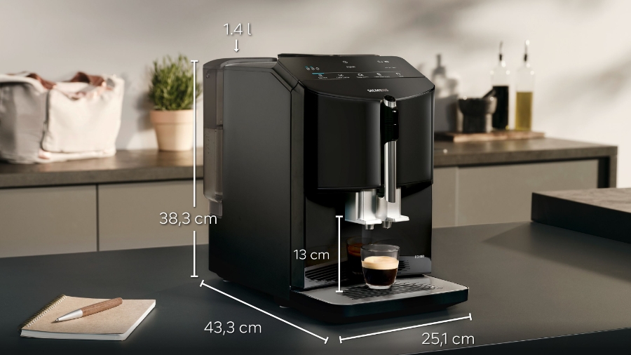 Siemens TF301E09 Kaffee-Vollautomat Pianoschwarz 15 bar 