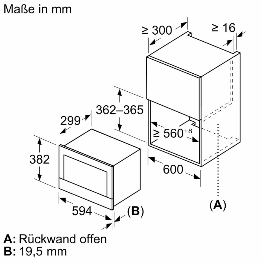 Siemens BE732R1B1  iQ700 Einbau-Mikrowelle Schwarz Edelstahl 60cm rechts Anschlag