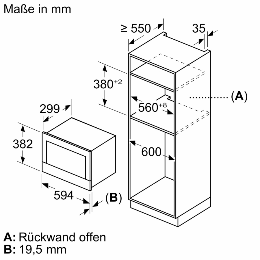 Siemens BE732R1B1  iQ700 Einbau-Mikrowelle Schwarz Edelstahl 60cm rechts Anschlag