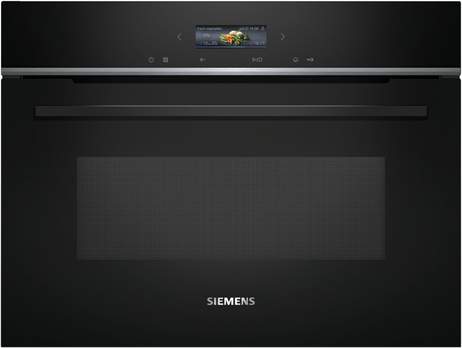 Siemens CE732GXB1 iQ700 Einbau-Mikrowelle  60 x 45 cm Schwarz  Edelstahl mit Grill