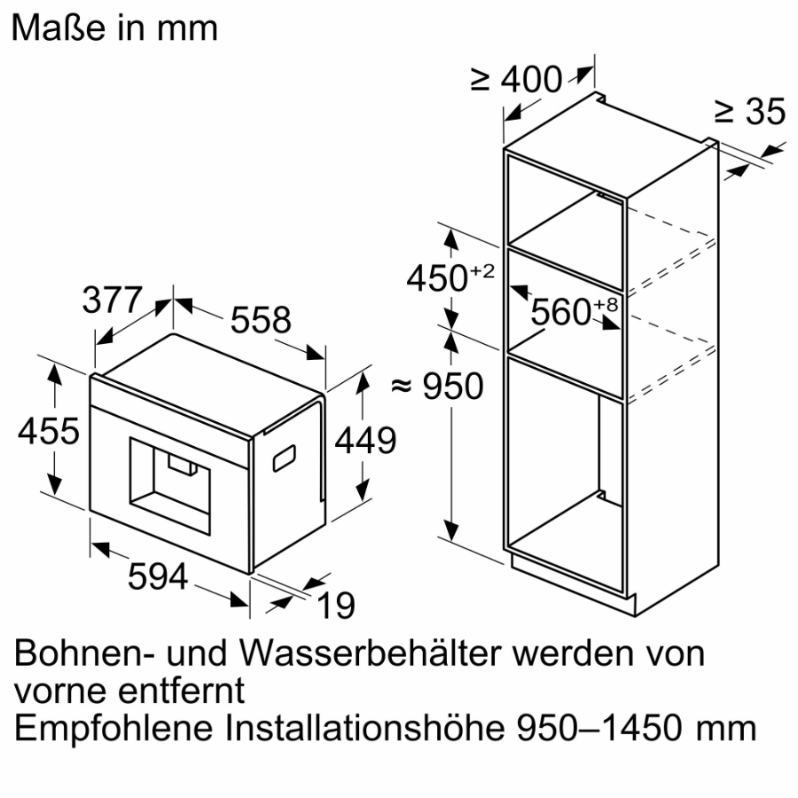 Bosch CTL7181B0 Serie 8  Einbau-Kaffeevollautomat Schwarz 