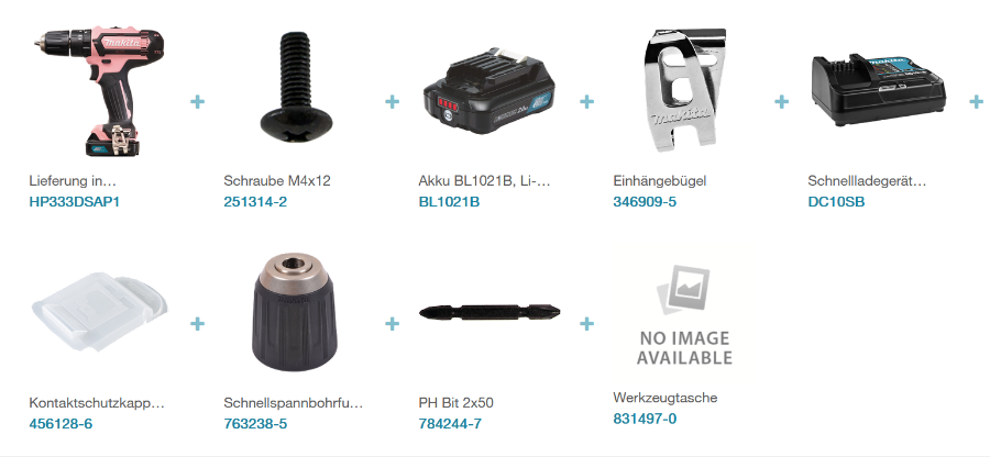 Makita HP333DSAP1  Akku-Schlagbohrschrauber in Pink 12 V max • 30 Nm • 0 - 1.700 U/min| Lieferung in 