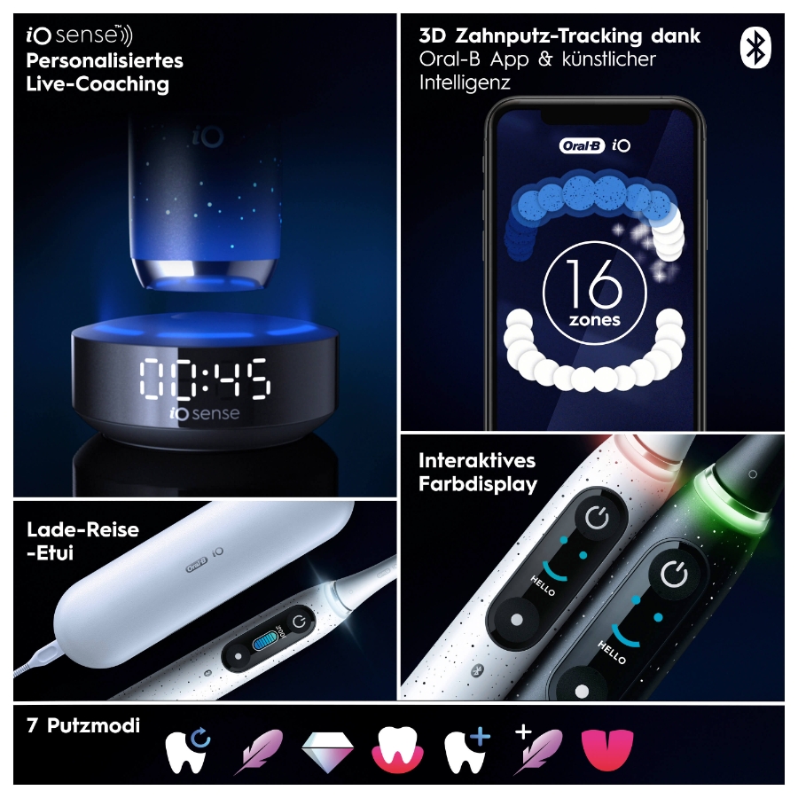 Oral-B iO Series 10 Elektrische Zahnbürste Black Luxe Edition 
