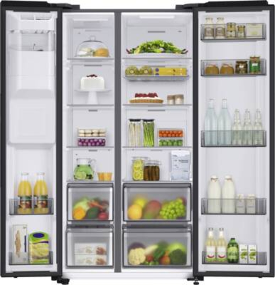 Samsung RS68CG853EB1EF Side-by-Side schwarz 634 Liter  Wassertank NoFrost ,Smart Conversion™