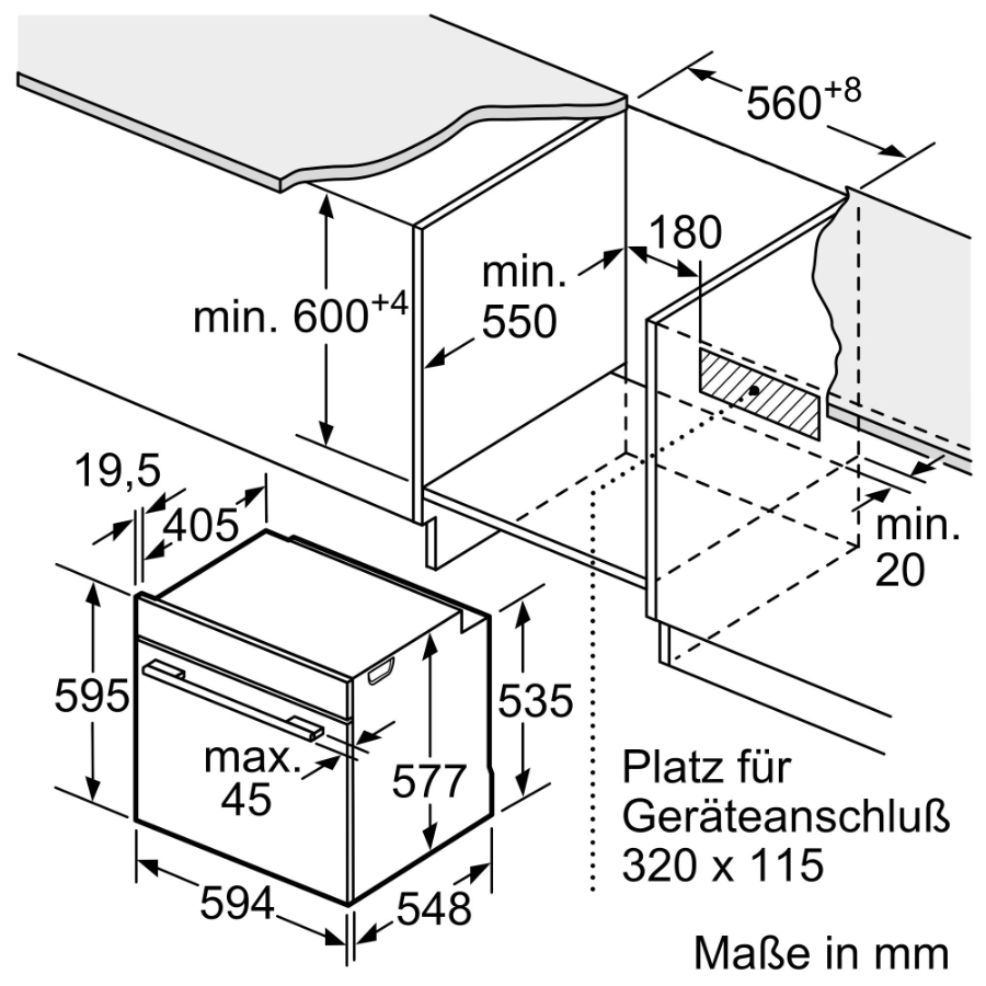 Bosch HSG7361B1 Serie 8 Einbau-Dampfbackofen 60 x 60 cm, Schwarz 