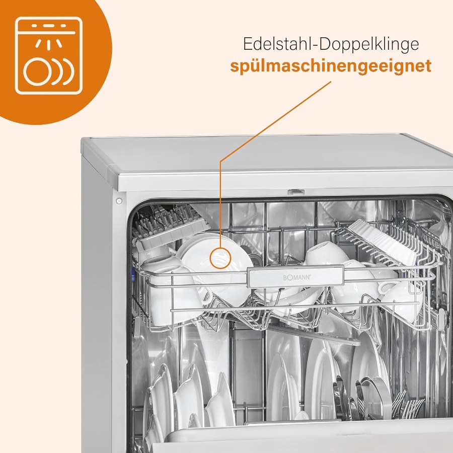 Clatronic EM 3062 Elektromesser/Brotmesser Weiss elektrisches mit spülmaschinenfester spezialgezahnten 