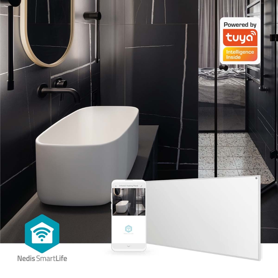Nedis HTIP700WTW SmartLife Infrarot-Heizplatte 700 W | 1 Hitzeeinstellung | Verstellbares Thermostat 