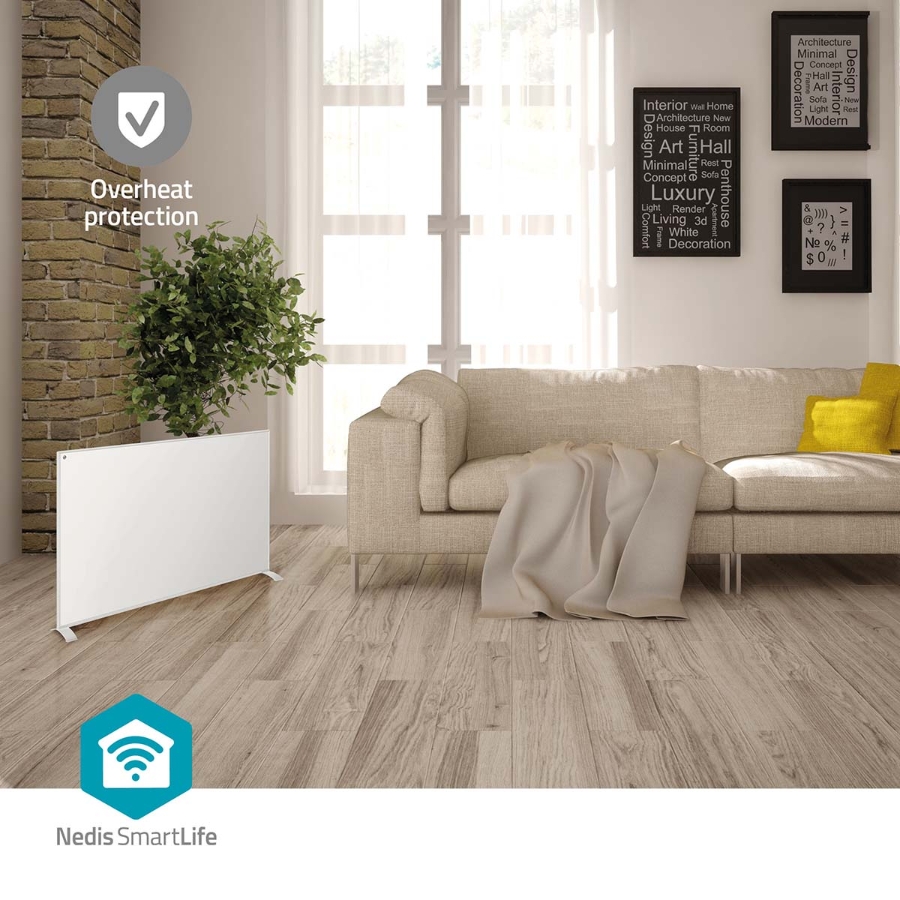 Nedis HTIP700WTW SmartLife Infrarot-Heizplatte 700 W | 1 Hitzeeinstellung | Verstellbares Thermostat 