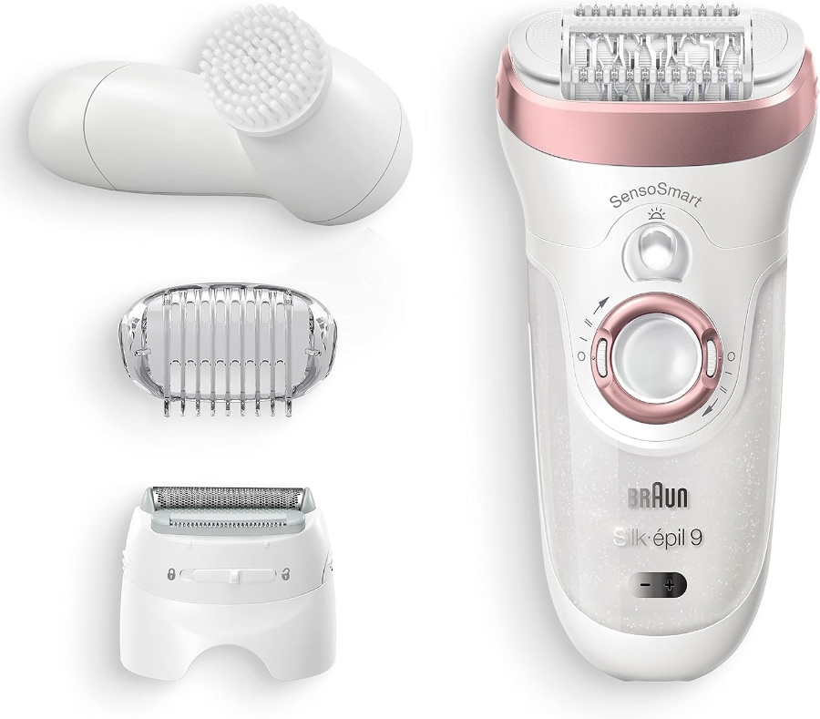Braun Personal Care Silk-épil 9-855 Epilierer Damen Haarentferner  langanhaltende Haarentfernung weiß/roségold