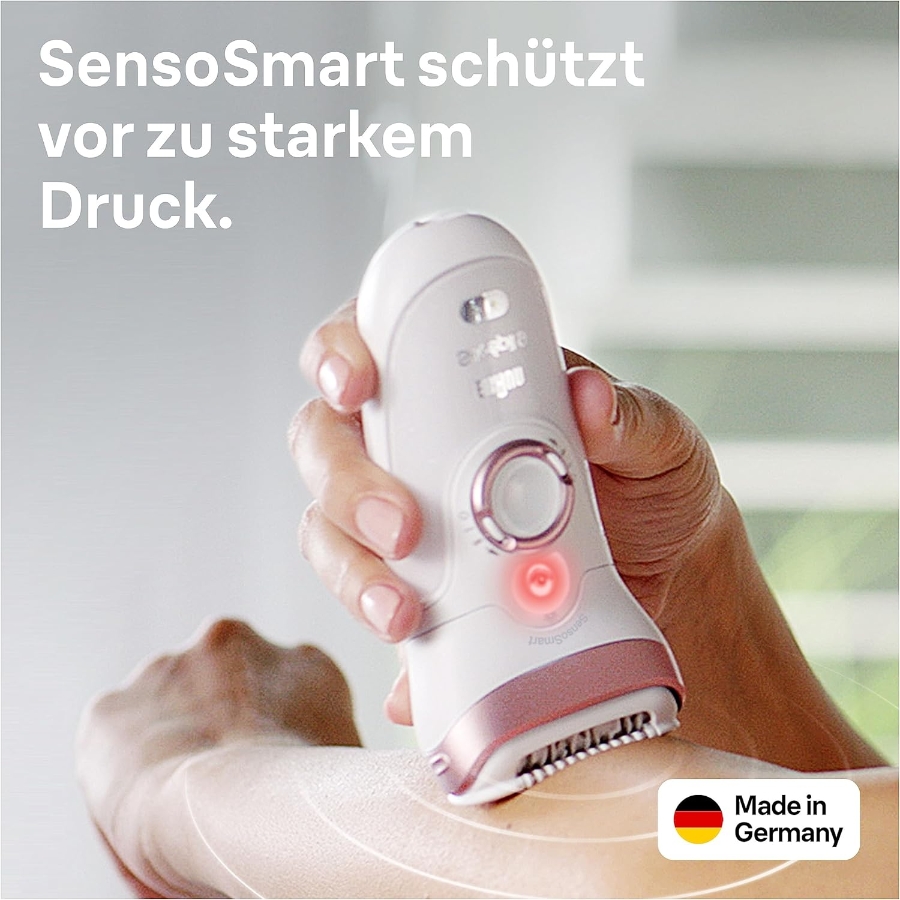 Braun Personal Care Silk-épil 9-855 Epilierer Damen Haarentferner  langanhaltende Haarentfernung weiß/roségold