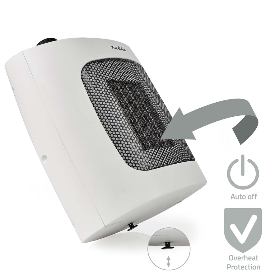 Nedis HTFA18WT Keramik-Heizlüfter 1000 / 2000 W | 2 Wärme Modes | Verstellbares Thermostat 