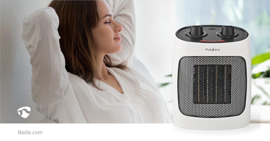 Nedis HTFA18WT Keramik-Heizlüfter 1000 / 2000 W | 2 Wärme Modes | Verstellbares Thermostat 