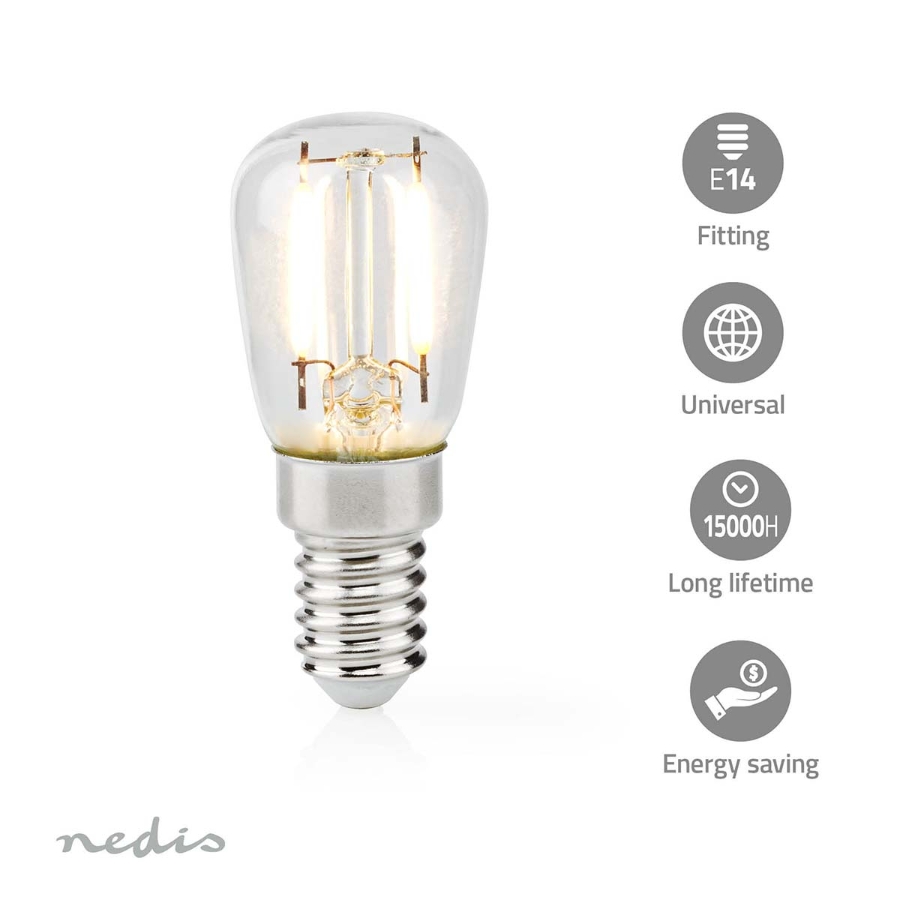 Nedis LBCRFE14T26 Kühlschranklampe LED | E14 | 2 W | T26