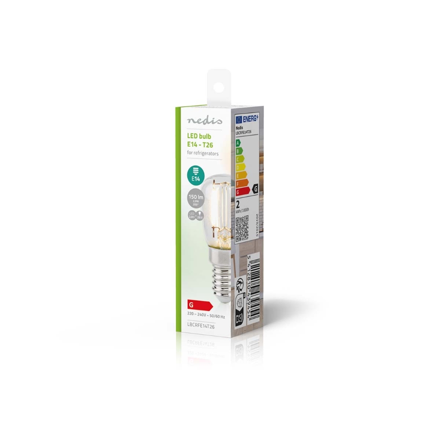 Nedis LBCRFE14T26 Kühlschranklampe LED | E14 | 2 W | T26