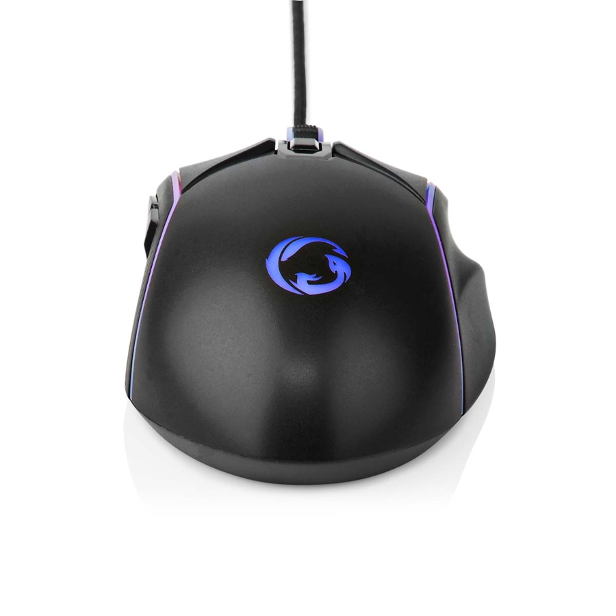Nedis GMWD510BK Gaming Mouse Verdrahtet 1.5m LED 800 / 1200 / 2400 / 3200 / 4800 / 7200 dpi | Einstellbar DPI