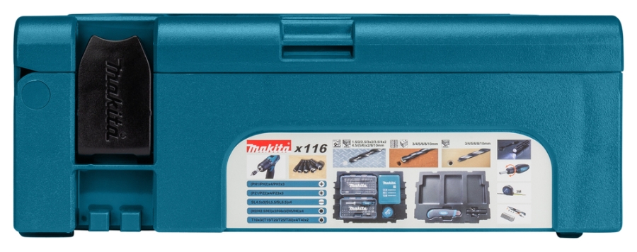 Makita B-49884 116-tlg. Bohrer- und Bitset im MAKPAC-Koffer Bit/Bohrer Set • 116 teilig • MAKPAC