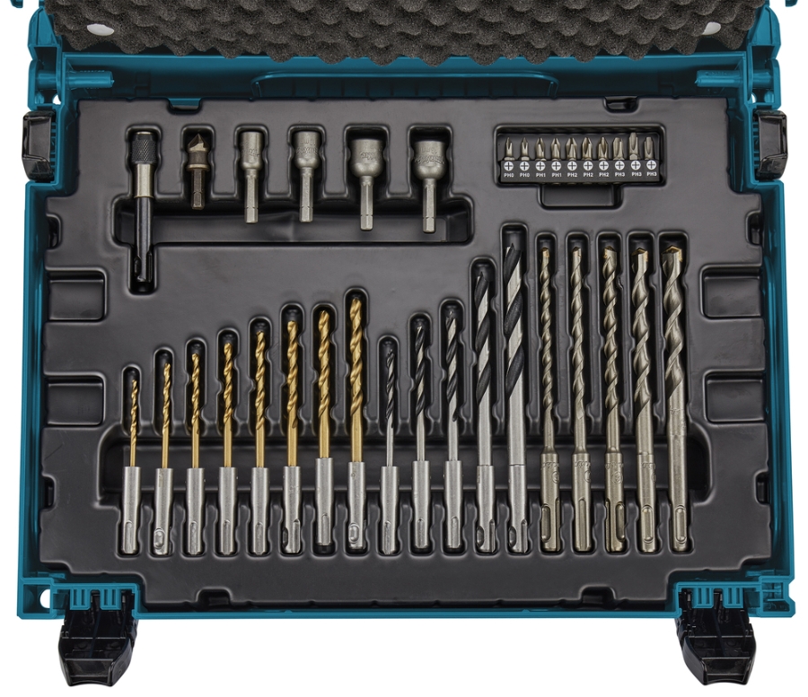 Makita B-69478 Bohrer-/ Bitset im MAKPAC, 65 tlg. Bohrer-/ Bitset • MAKPAC • 65 teilig • SDS-plus 