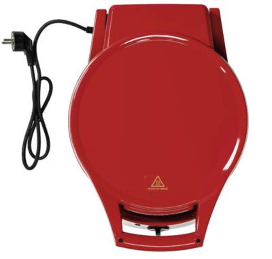 Nedis FCPM100FRD Pizzaofen und Grill Rot 30 cm | Einstellbare Temperaturregelung | 1800 W