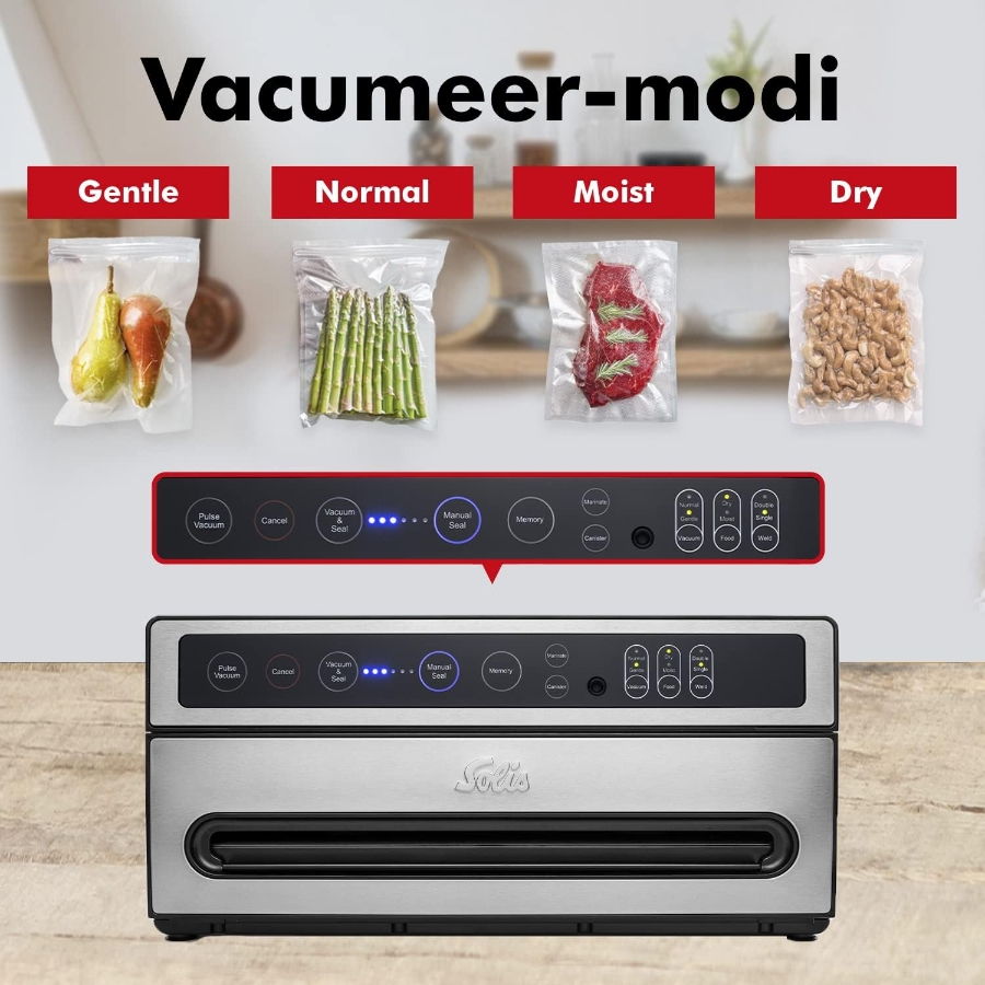 Solis VertiVac 5704 Vakuumiergerät 120W 12L/min  Kompaktes All-in-One-Vakuumiergerät für druckempfindliche 