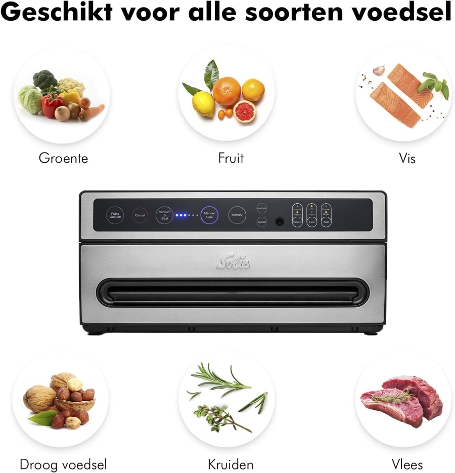 Solis VertiVac 5704 Vakuumiergerät 120W 12L/min  Kompaktes All-in-One-Vakuumiergerät für druckempfindliche 