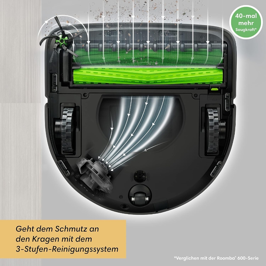 iRobot Roomba S9+ inklusive Absaugstation Staubsauger-Roboter  PerfectEdge®-Technologie mit Eckenbürste und breiteren 