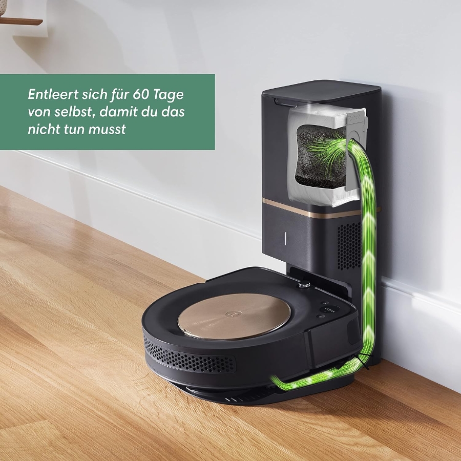 iRobot Roomba S9+ inklusive Absaugstation Staubsauger-Roboter  PerfectEdge®-Technologie mit Eckenbürste und breiteren 