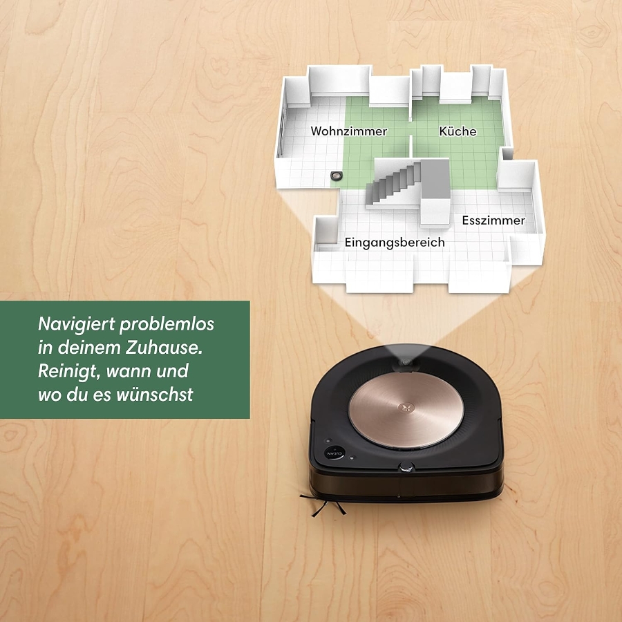 iRobot Roomba S9+ inklusive Absaugstation Staubsauger-Roboter  PerfectEdge®-Technologie mit Eckenbürste und breiteren 