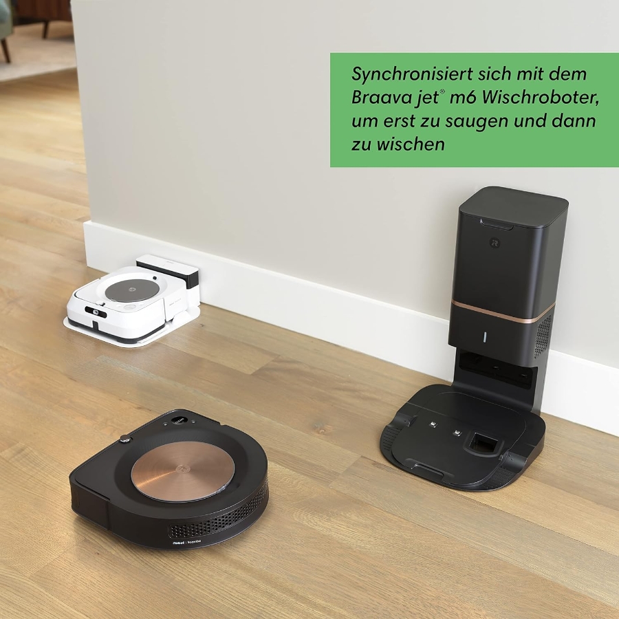 iRobot Roomba S9+ inklusive Absaugstation Staubsauger-Roboter  PerfectEdge®-Technologie mit Eckenbürste und breiteren 