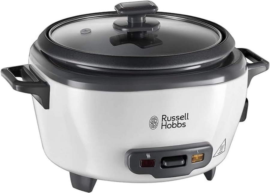 Russell Hobbs 27030-56 RH Medium Reiskocher inkl. Dampfgarer -Einsatz antihaftbeschichteter Gartopf, Reislöffel & Messbecher, 
