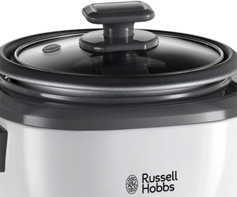 Russell Hobbs 27030-56 RH Medium Reiskocher inkl. Dampfgarer -Einsatz antihaftbeschichteter Gartopf, Reislöffel & Messbecher, 