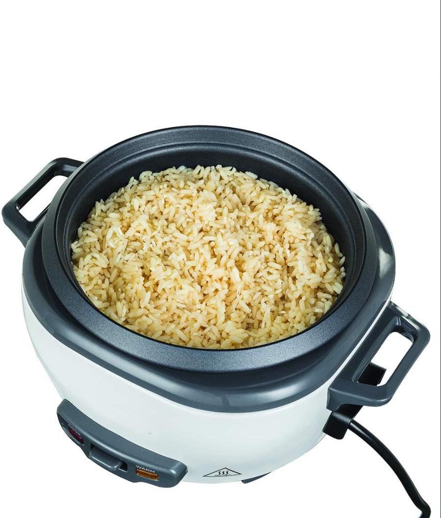 Russell Hobbs 27030-56 RH Medium Reiskocher inkl. Dampfgarer -Einsatz antihaftbeschichteter Gartopf, Reislöffel & Messbecher, 