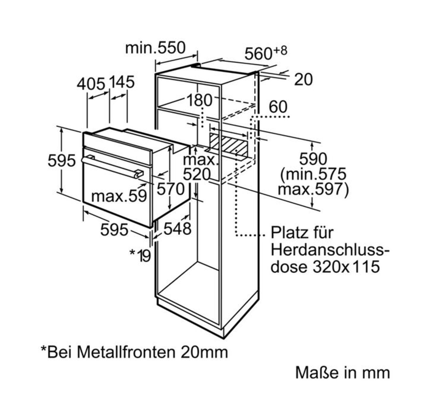 Bosch HBA534EB0 Einbau-Backofen 60 cm Schwarz 