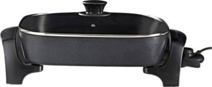 Nedis FCSP110EBK40 Elektrische Pfanne 40 cm | Dickwandiges Aluminium-Gussgehäuse