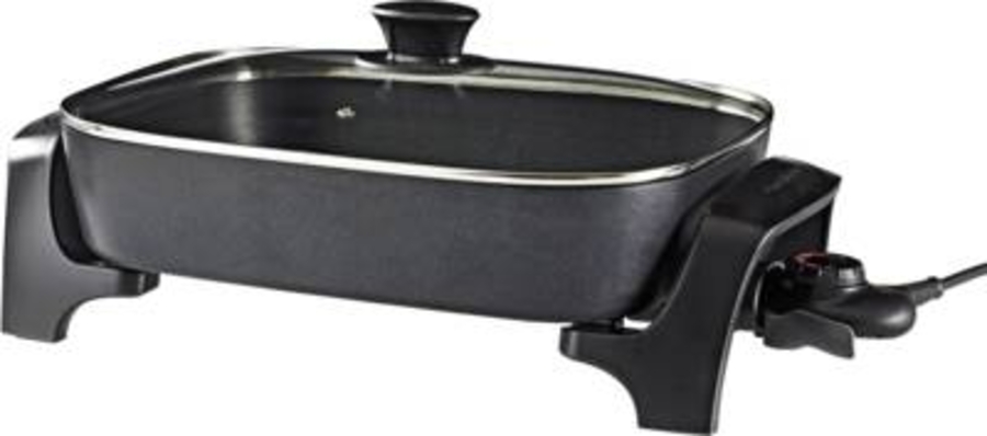 Nedis FCSP110EBK40 Elektrische Pfanne 40 cm | Dickwandiges Aluminium-Gussgehäuse