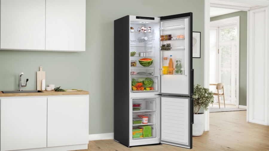 Bosch KGN39VXAT  Kühl-Gefrier-Kombination mit Gefrierbereich unten 203 x 60 cm, Edelstahl schwarz