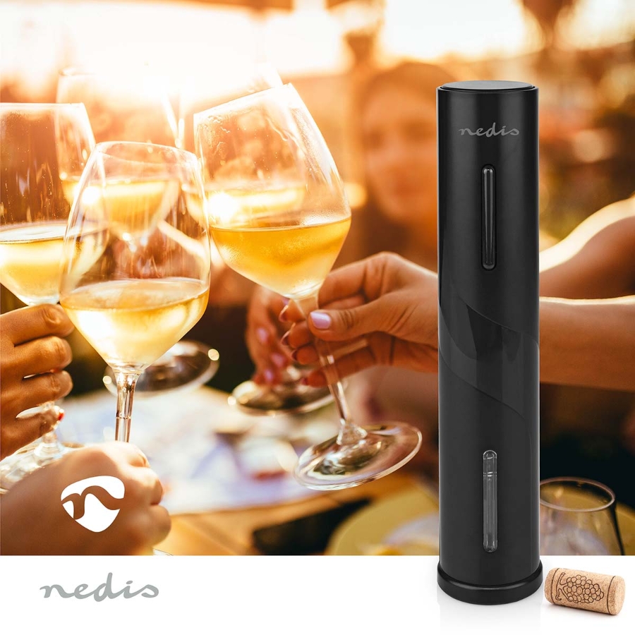 Nedis KAEWO100BK Elektronischer Weinöffner  Aluminium | Schwarz 