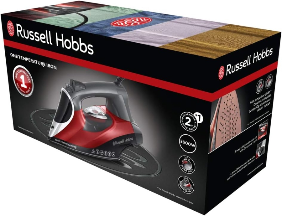 Russell Hobbs 25090-56 One Temperature Dampfbügeleisen  2600W, 210 g/min Extra-Dampfstoß,