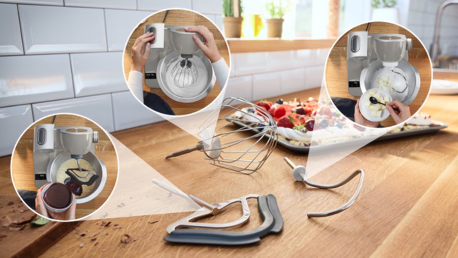 Bosch MUM5XL72 Küchenmaschine mit Waage 1000 W, Grau/silber 
