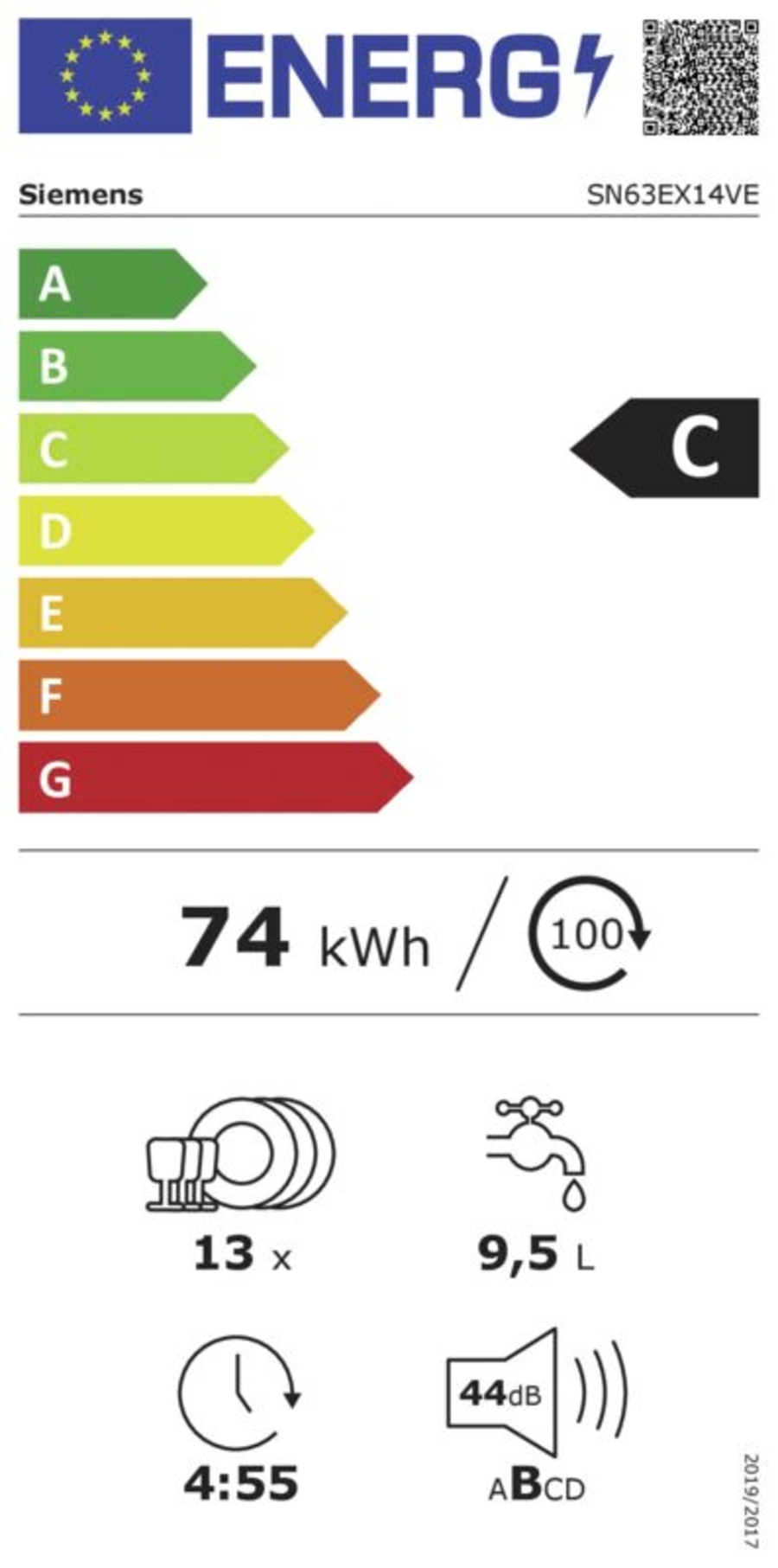 Siemens SN63EX14VE Geschirrspüler Einbau vollintegrierbar 60 cm mit Besteckschublade