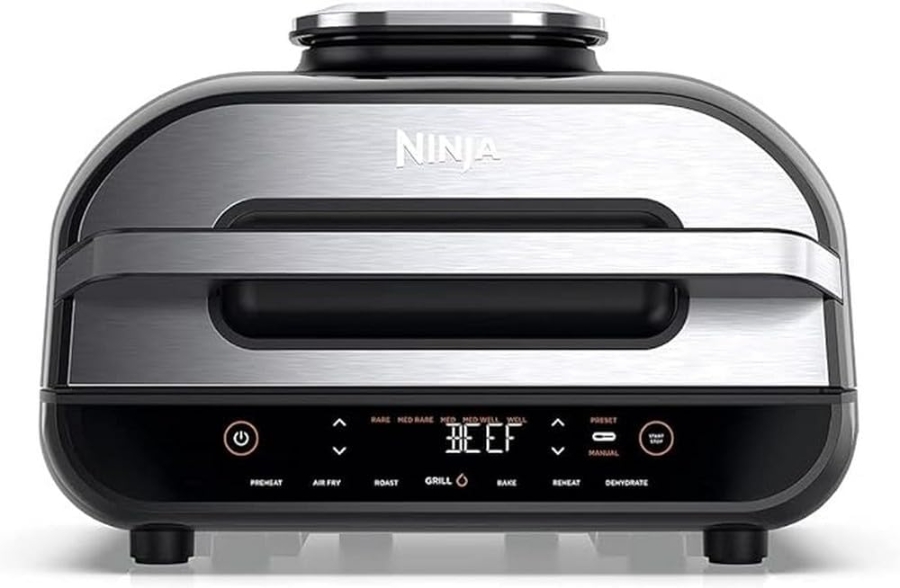 Ninja AG551EU MAX Grill & Airfryer Elektrogrill/Fritteuse  5,7L Grau/Silber