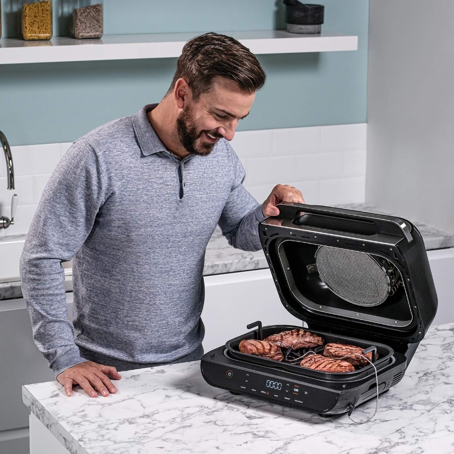 Ninja AG551EU MAX Grill & Airfryer Elektrogrill/Fritteuse  5,7L Grau/Silber